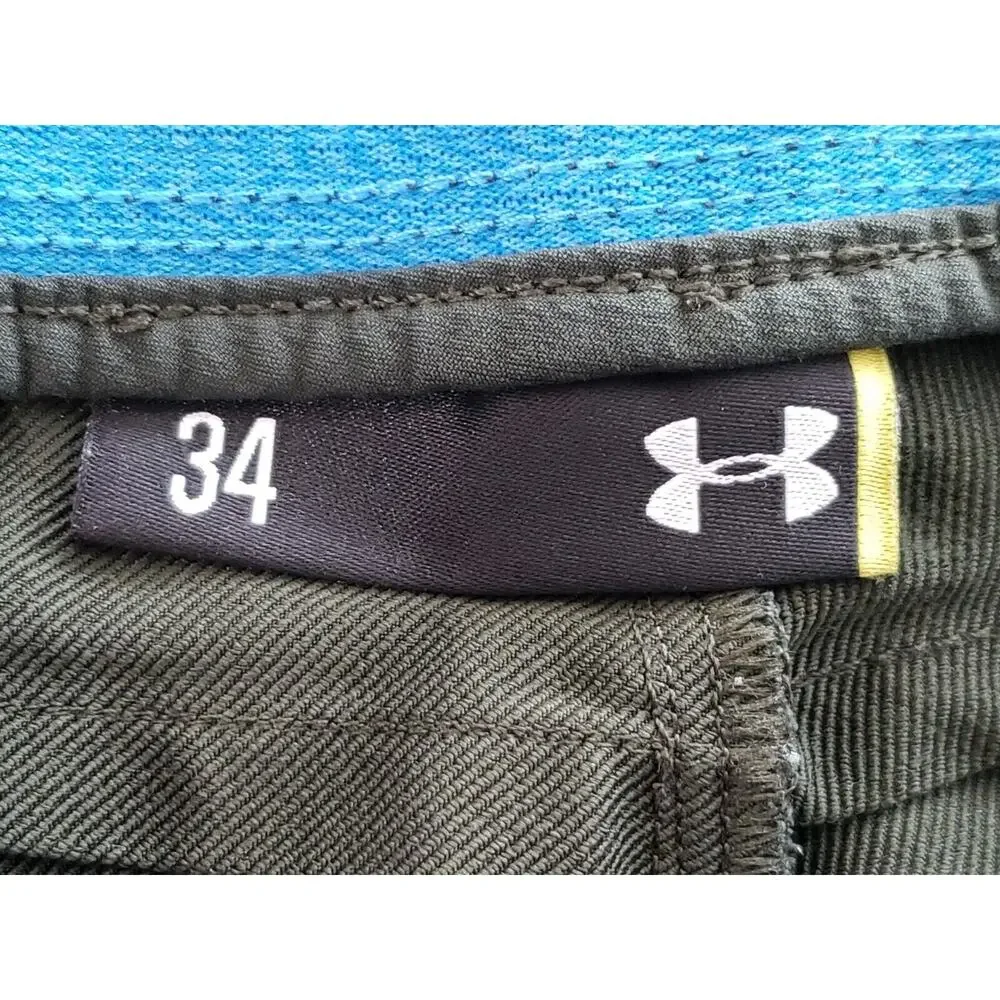 Under Armour Mens Shorts 34 Dark Green Flat Front Non‎ Slip Waist Casual/Active - Picture 3 of 3